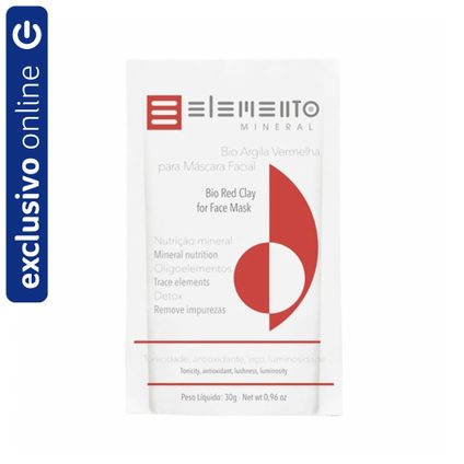 MÁSCARA FACIAL ELEMENTO MINERAL BIO ARGILA VERMELHA 30G