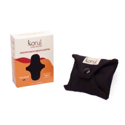 Absorvente Reutilizável Korui Cobertura Seca Fluxo Normal Com Abas Cor Preto