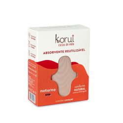 Absorvente Reutilizável Korui Noturno Cobertura Natural Com Abas Cor Bege