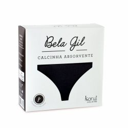 Calcinha Absorvente Bela Gil Cor Preta Tamanho P