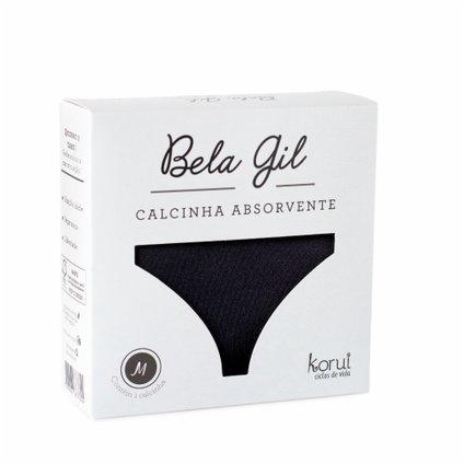 CALCINHA ABSORVENTE BELA GIL COR PRETA TAMANHO M