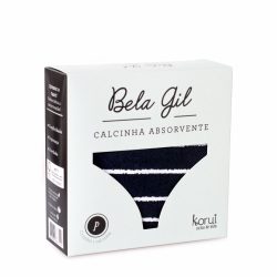 Calcinha Absorvente Bela Gil Cor Preta E Branca Tamanho P