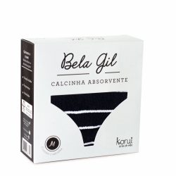 Calcinha Absorvente Bela Gil Cor Preta E Branca Tamanho M