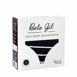 Calcinha Absorvente Bela Gil Cor Preta E Branca Tamanho G