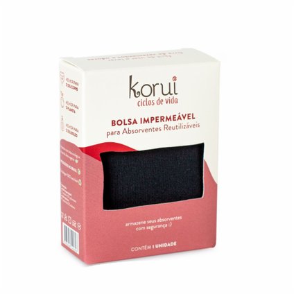 BOLSA IMPERMEÁVEL PARA ABSORVENTE REUTILIZÁVEL COR PRETA TAMANHO P