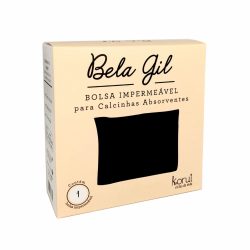 Bolsa Impermeável Bela Gil Para Calcinha Absorvente Cor Preta Tamanho G