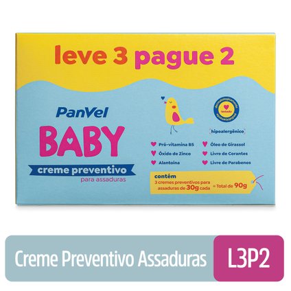 CREME PREVENTIVO PARA ASSADURAS PANVEL BABY LEVE 3 PAGUE 2 30G CADA