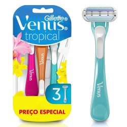 Aparelho Depilatório Gillette Venus Tropical Com 3 Unidades
