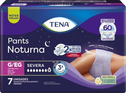 ROUPA ÍNTIMA TENA PANTS NOTURNA G/EG 7 UNIDADES