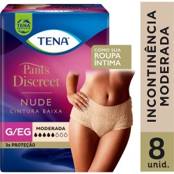 Roupa Íntima Feminina Tena Pants Discreet Nude G/eg Com 8 Uninades