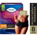 ROUPA ÍNTIMA TENA PANTS DISCREET PRETA P/M 8 UNIDADES