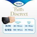 ROUPA ÍNTIMA TENA PANTS DISCREET PRETA P/M 8 UNIDADES