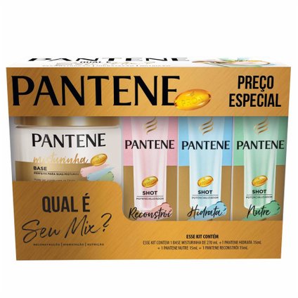 KIT PANTENE MISTURINHA CREME TRATAMENTO 270ML + 3 AMPOLAS 15ML CADA