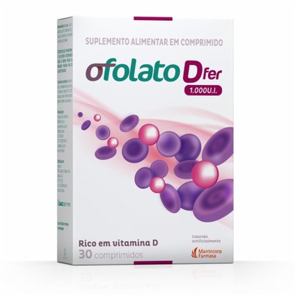 OFOLATO D FER 1000UI COM 30 COMPRIMIDOS REVESTIDOS