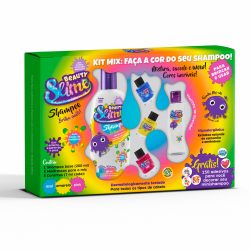Kit Transformação Beauty Slime Shampoo 200 Ml + 3 Corantes 7ml + 3 Frascos Para Mistura