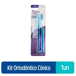 Kit Ortodôntico Panvel Sortido Escova Ortodôntica + Escova Intertufo Cônica + 6 Refis Interdentais