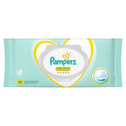 LENÇOS UMEDECIDOS PAMPERS RECÉM-NASCIDO 48 UNIDADES