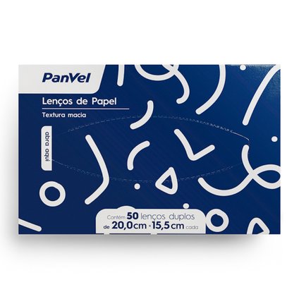 LENÇO DE PAPEL PANVEL COM 50 UNIDADES
