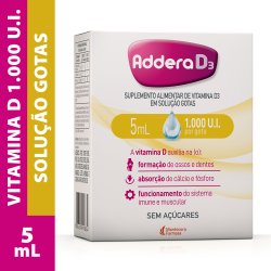 Vitamina D 1.000ui Addera D3 Solução Gotas 5ml