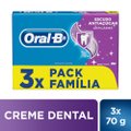 KIT CREME DENTAL ORAL-B ESCUDO ANTIAÇÚCAR COM FLÚOR 70G 3 UNIDADES