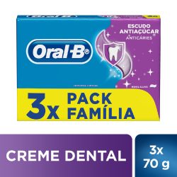 Creme Dental Oral-b Escudo Anti Açucar 70g Pack C/ 3 Unidades