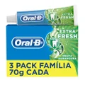 KIT CREME DENTAL ORAL-B EXTRA FRESH 3 UNIDADES 70G CADA