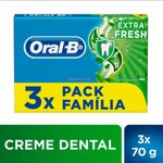Creme Dental Oral-B Extra Fresh 70g Com 3 Unidades