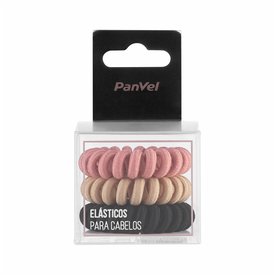 ELÁSTICOS PARA CABELO PANVEL ACESSÓRIOS MOLA GRAFITE, NUDE E ROSA COM 3 UNIDADES