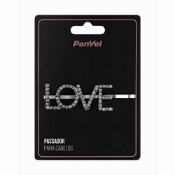 Grampo Para Cabelos Panvel Acessórios Love Com Strass