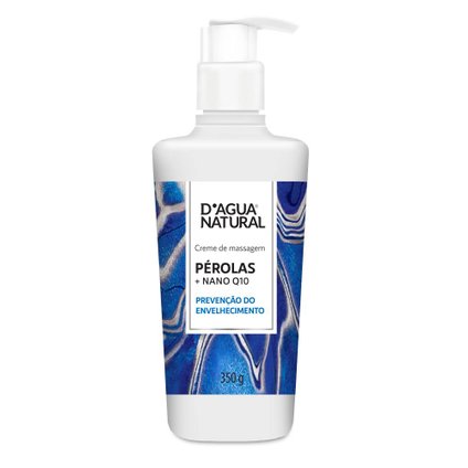 CREME DE MASSAGEM D'ÁGUA NATURAL PÉROLAS + NANO Q10 350G