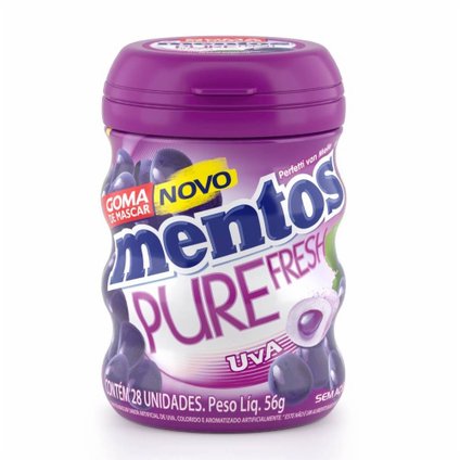 GOMA DE MASCAR MENTOS PURE FRESH UVA 56G