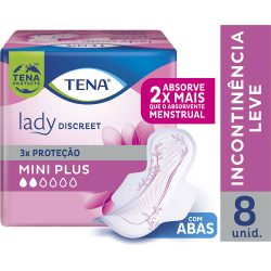 Absorvente Para Incontinência Tena Lady Discreet Mini Plus Com 8 Unidades
