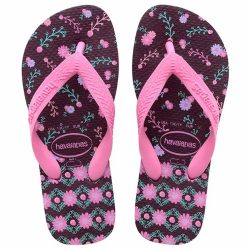 Sandalia Havaianas Kids Flores Berinjela 31/32