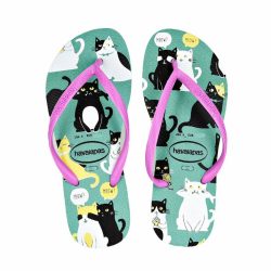 Sandalia Havaianas Slim Pets Verde Orvalho 39/40
