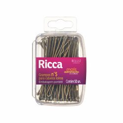 Grampo De Cabelo Ricca Nº5 Loiro Caixa Pvc C/50 Peças