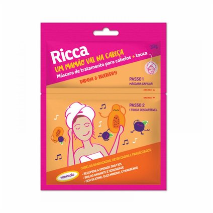 MÁSCARA CAPILAR RICCA HIDRATAÇÃO PAPAYA E BLUEBERRY 30G