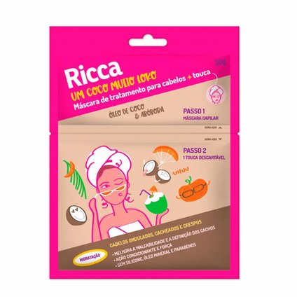 MÁSCARA CAPILAR RICCA HIDRTATAÇÃO ÓLEO DE COCO E ABÓBORA  30G