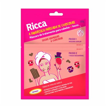 MÁSCARA CAPILAR RICCA NUTRIÇÃO FRUTAS VERMELHAS E CHOCOLATE 30G