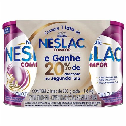 KIT NESLAC COMFOR 800G C/2 20% DESCONTO NA  SEGUNDA  UNIDADE