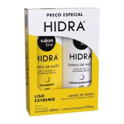 Kit Salon Line Hidra Super Liso Shampoo 300ml + Condicionador 300ml
