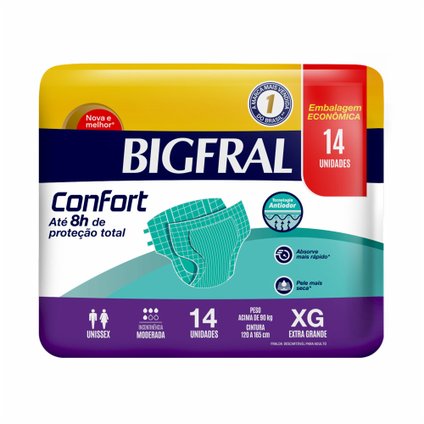 FRALDA ADULTO BIGFRAL CONFORT XG COM 14 UNIDADES