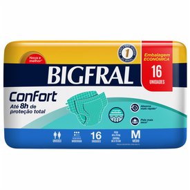 FRALDA ADULTO BIGFRAL CONFORT M COM 16 UNIDADES