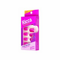 Unhas Postiças Ricca Coloridas Rosa Magia Curta