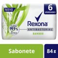 SABONETE EM BARRA REXONA ANTIBACTERIANO BAMBOO ELIMINA 99% DAS BACTÉRIAS 84G 6 UNIDADES