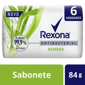 SABONETE EM BARRA REXONA ANTIBACTERIANO BAMBOO ELIMINA 99% DAS BACTÉRIAS 84G 6 UNIDADES