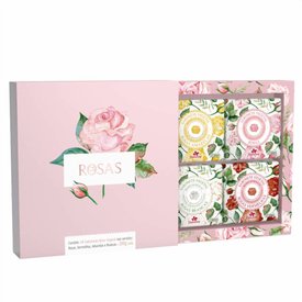 KIT DAVENE SABONETES VEGETAIS ROSAS COM 4 UNIDADES 200G CADA