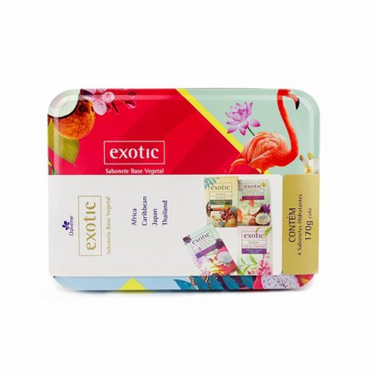 KIT DAVENE EXOTIC COM 4 SABONETES 170G CADA