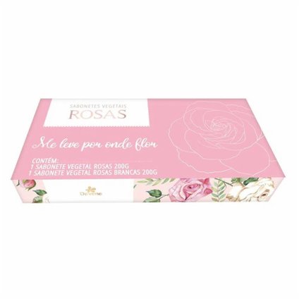 KIT DAVENE SABONETES VEGETAIS ROSAS + ROSAS BRANCAS COM 2 UNIDADES 200G CADA