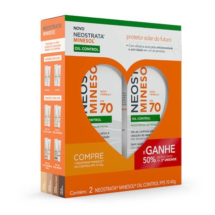 PROMOPACK PROTETOR SOLAR NEOSTRATA MINESOL OIL CONTROL FPS 70 40G 50% DESCONTO NA 2ª UNIDADE