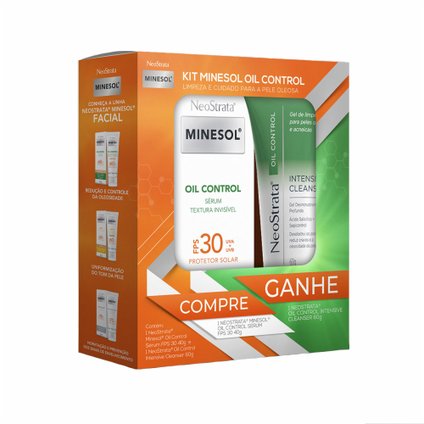 KIT SÉRUM NEOSTRATA MINESOL OIL CONTROL FPS30 40G GRÁTIS GEL DE LIMPEZA CLEANSER 60G